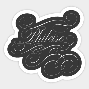 Philoise of Bridgerton, Eloise and Phillip in calligraphy Sticker